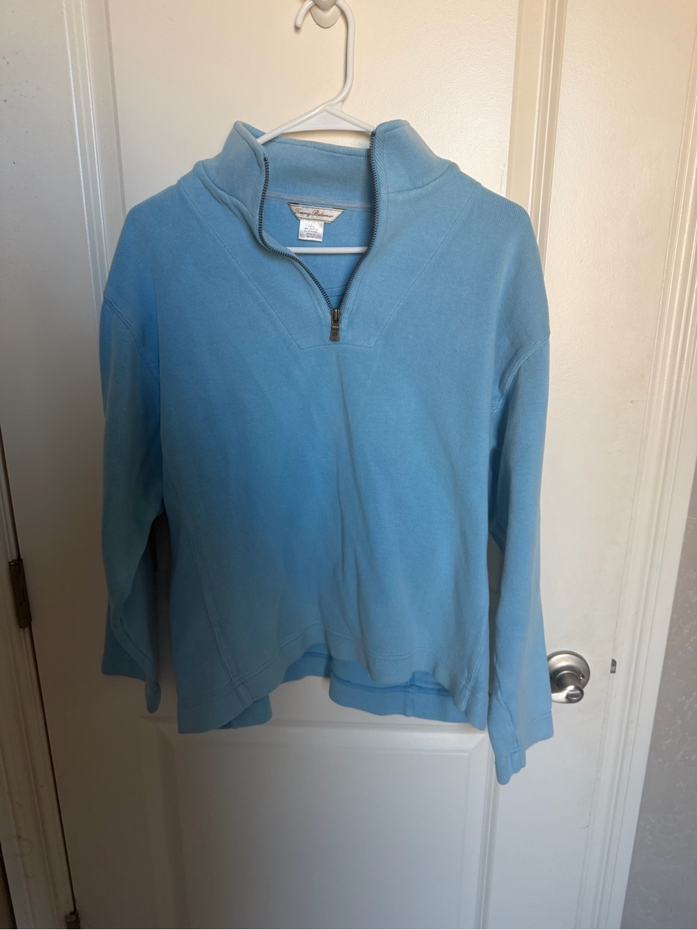 Tommy Bahama Light Blue Quarter Zip Pullover
